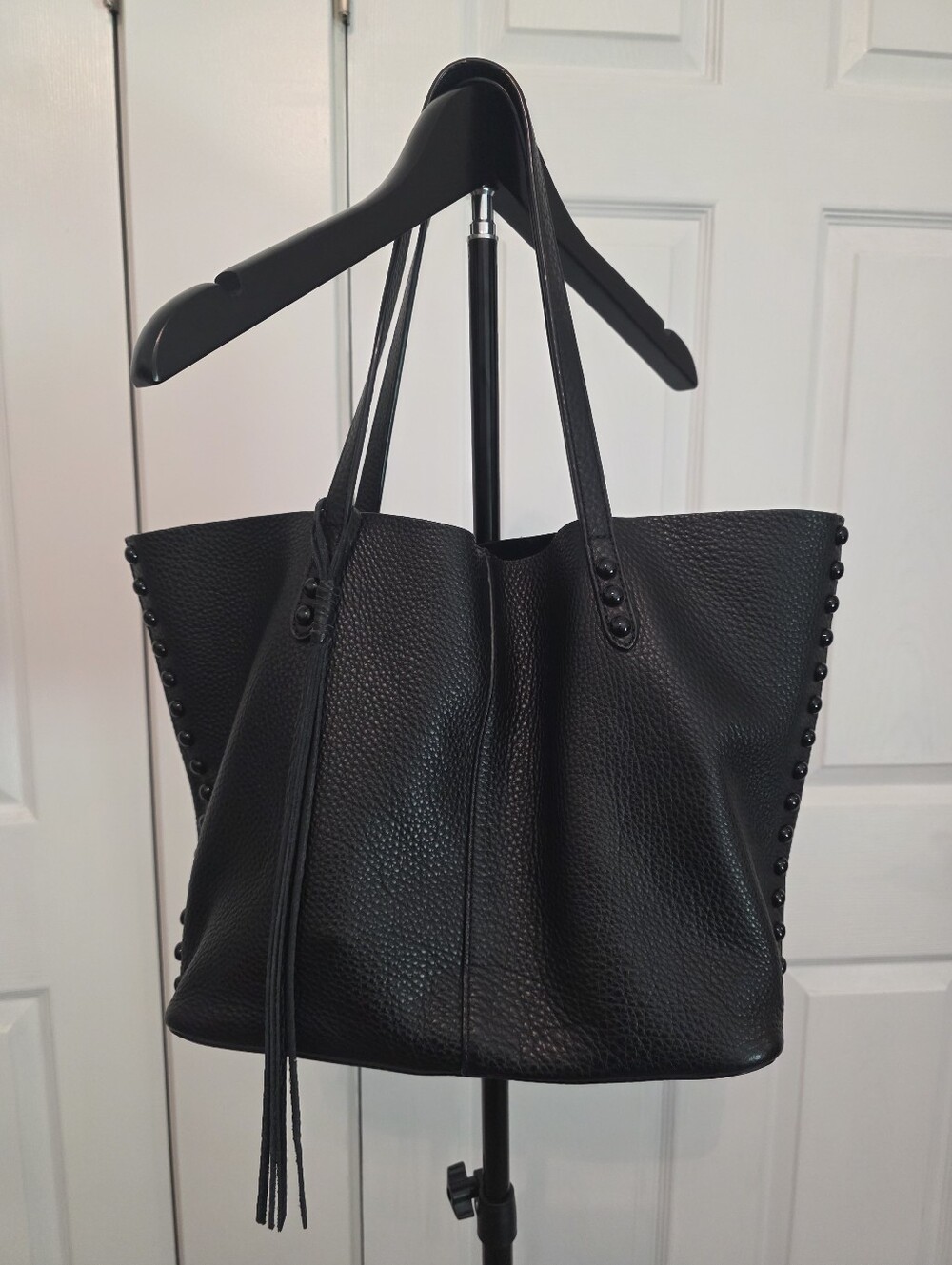 Rebecca Minkoff Black Stud-Trim Leather Tote Bag